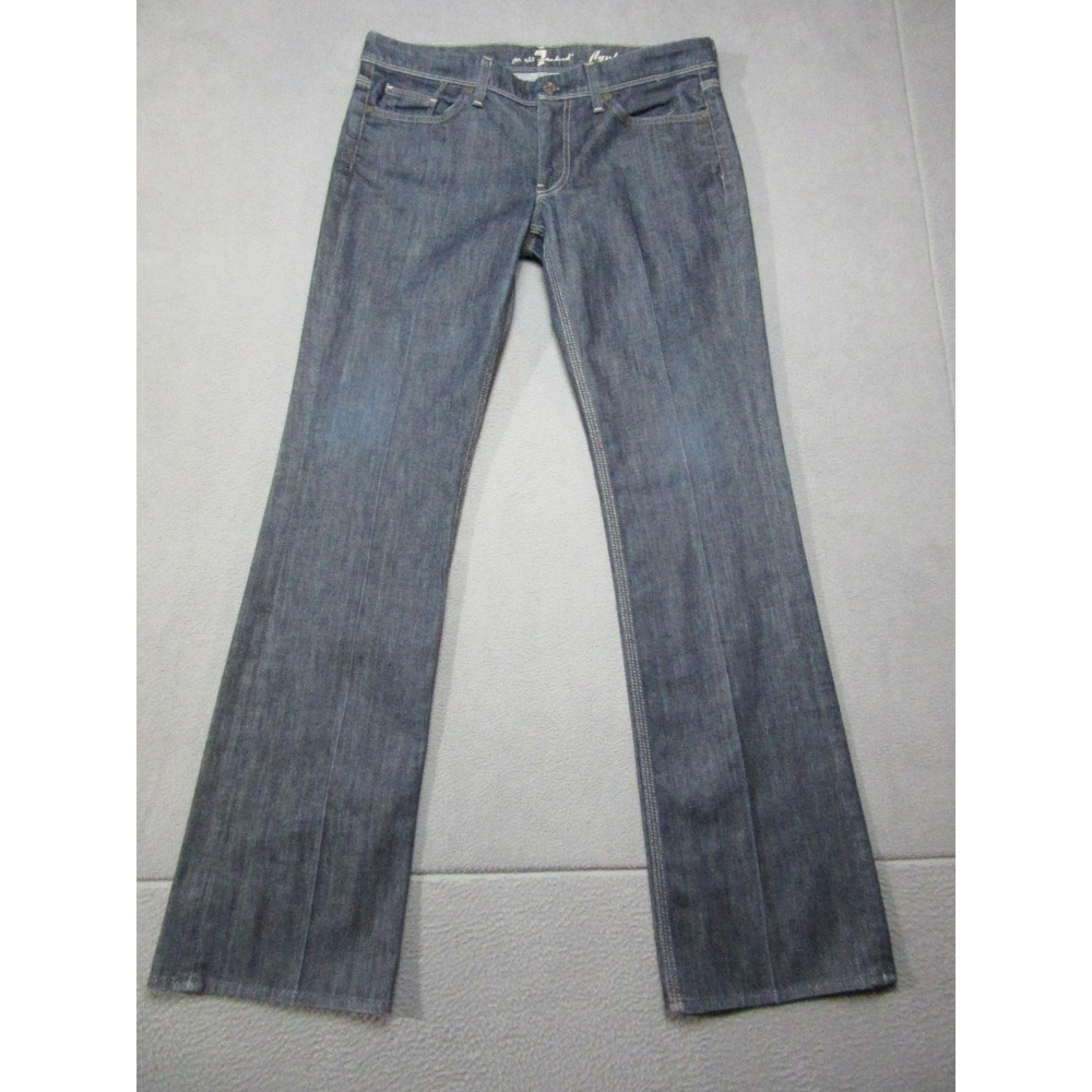 7 For All Mankind Jeans Womens 32 Blue Flynt Bootcut Stretch Denim Made USA
